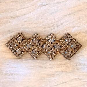 Vtg Art Deco Silverplate Rhinestone Brooch Pendant